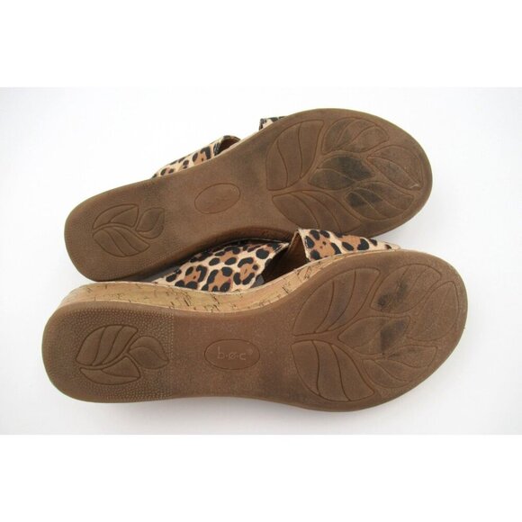 BOC Platform Wedge Sandals Summer Comfort Animal Print on Canvas Woman's Size 11 - Picture 6 of 7